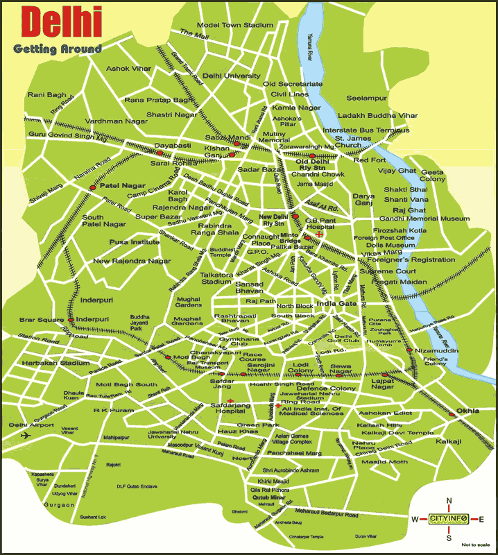 delhi stadt karte